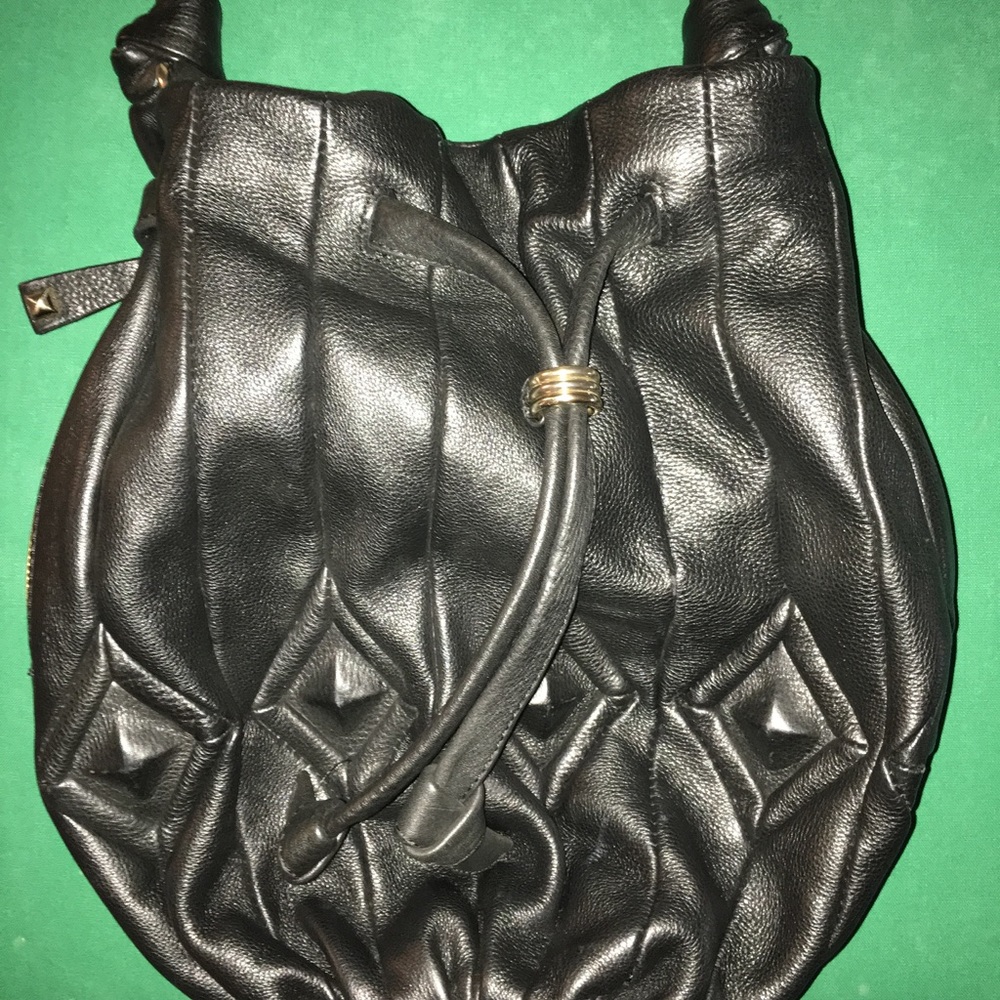 Elliott Lucca Black leather bucket bag, NWOT